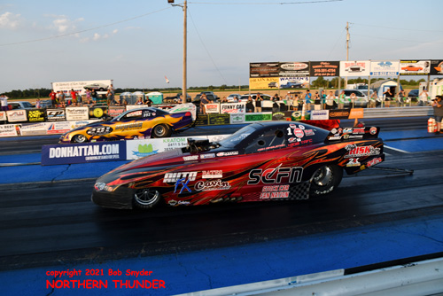 Ken Singleton - 'High Risk' (near lane) 
vs Mike Newkirk - 'Disturbed' (far lane)